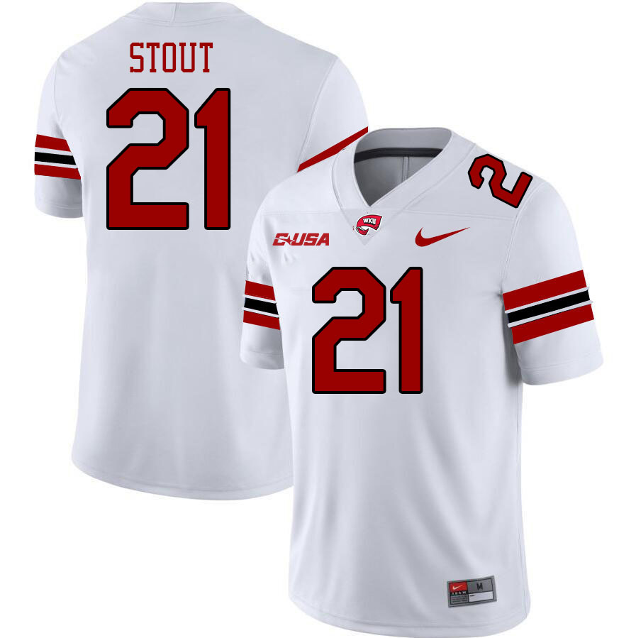 Western Kentucky Hilltoppers #21 Upton Stout College Football Jerseys Stitched Sale-White